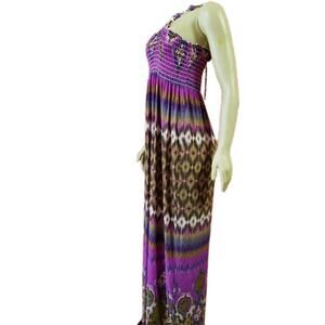 MT COLLECTION Womens Halter PURPLE Colorful Size M Jersey Maxi Dress NWT (B1)